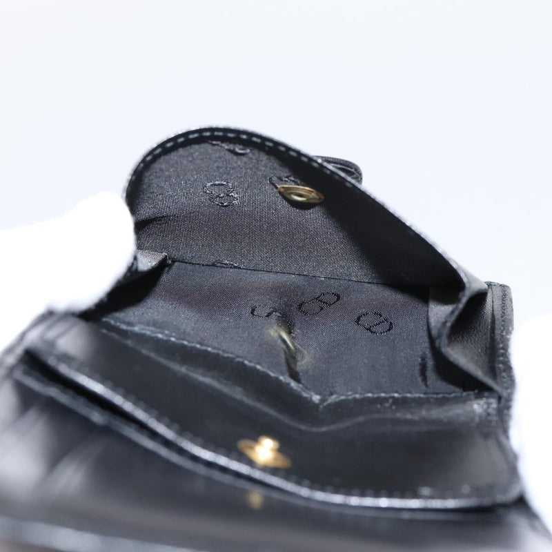 Christian Dior Bifold Card Holder Leather Black Accessory