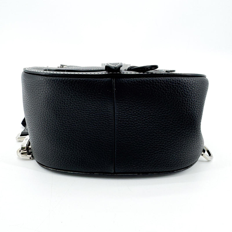 Christian Dior Saddle Leather Black Calfskin Bag
