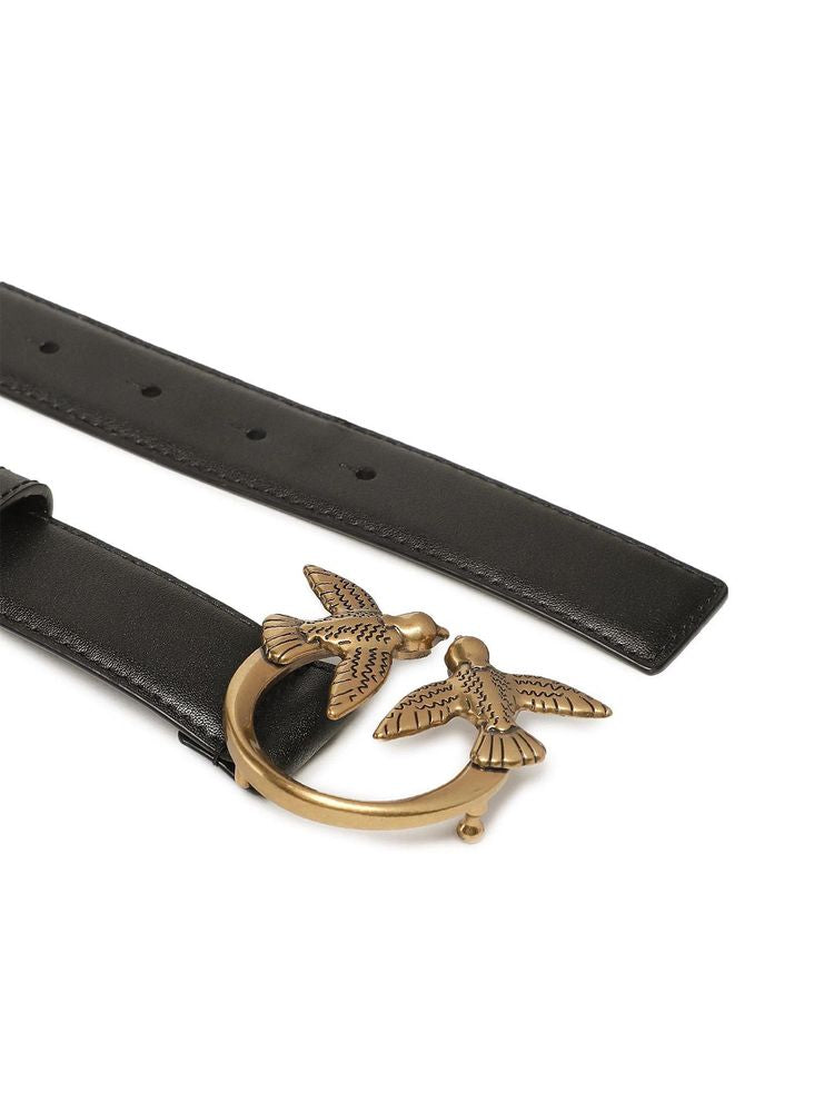Pinko Love Berry Belt — Black Lamb Leather