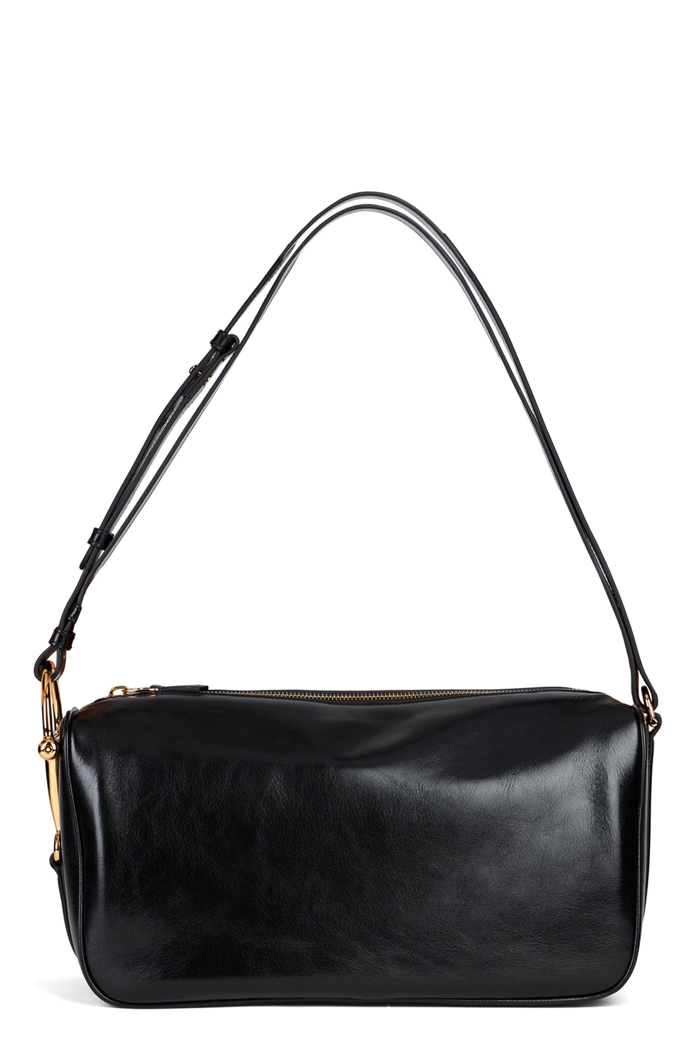 Gucci Buckle-Closure Calf Leather Shoulder Bag — Black Skin