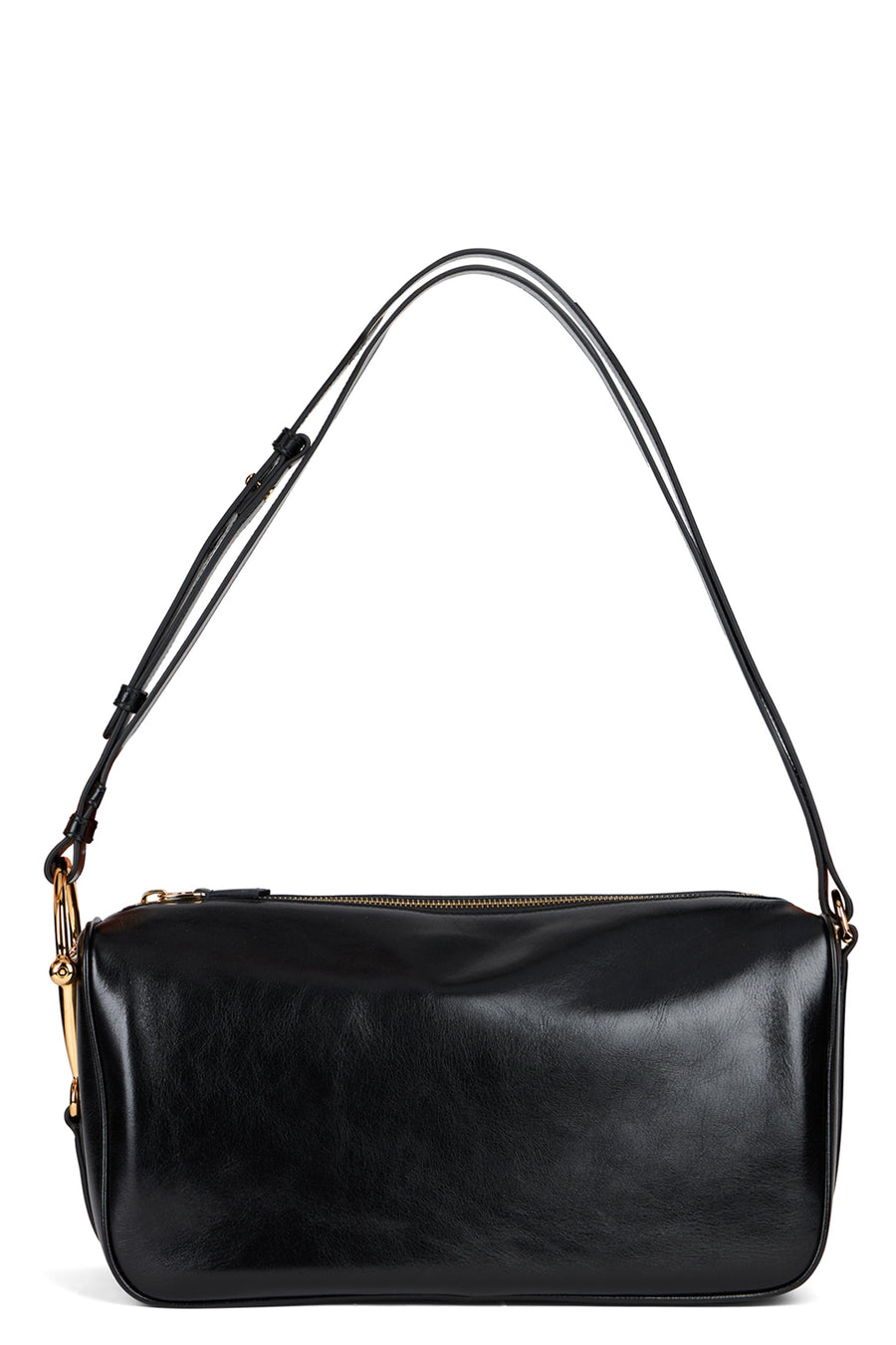 Gucci Buckle-Closure Calf Leather Shoulder Bag — Black Skin