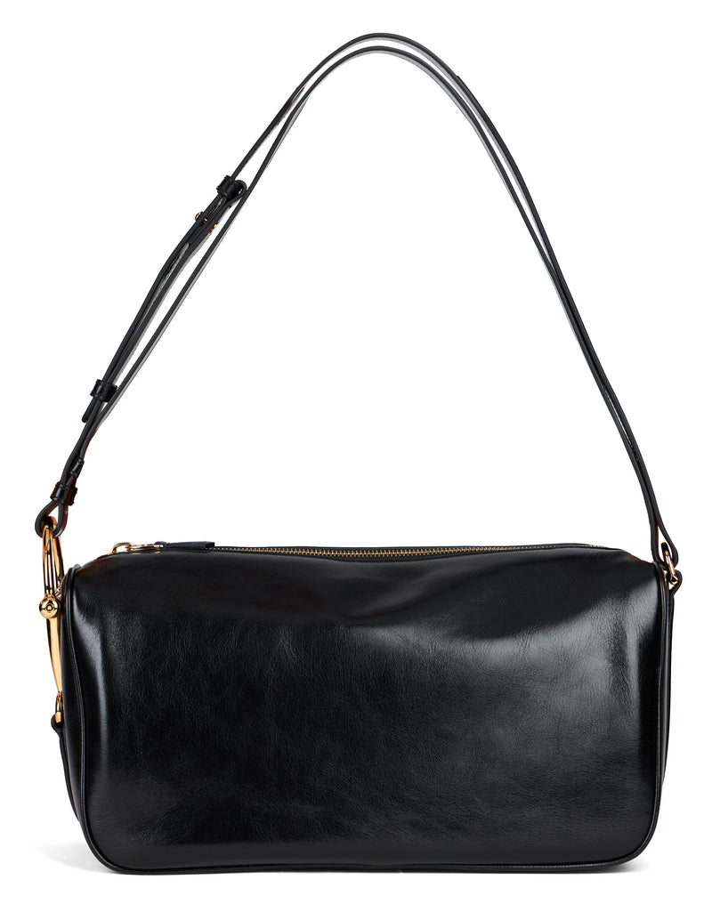 Gucci Buckle-Closure Calf Leather Shoulder Bag — Black Skin
