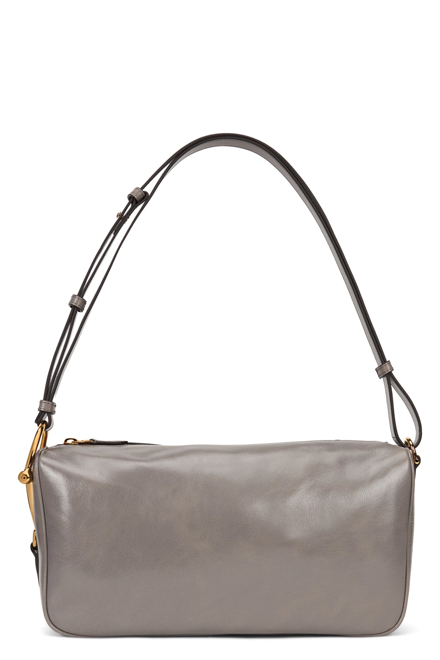 Gucci Smooth Calf Leather Shoulder Bag — Gray Skin