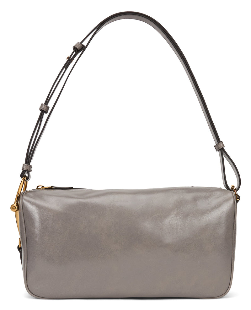 Gucci Smooth Calf Leather Shoulder Bag — Gray Skin