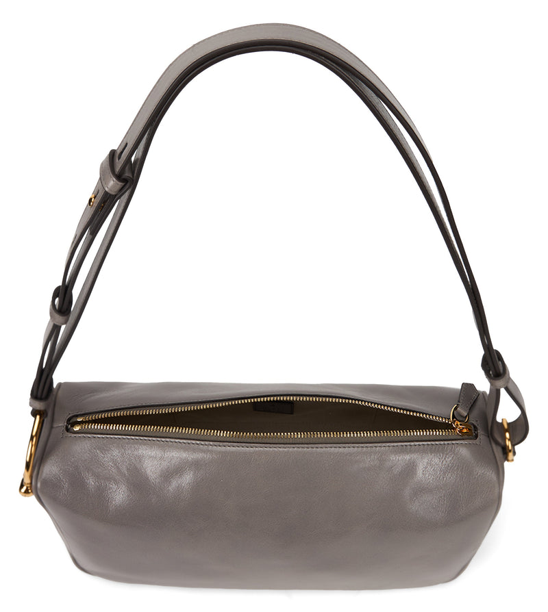 Gucci Smooth Calf Leather Shoulder Bag — Gray Skin
