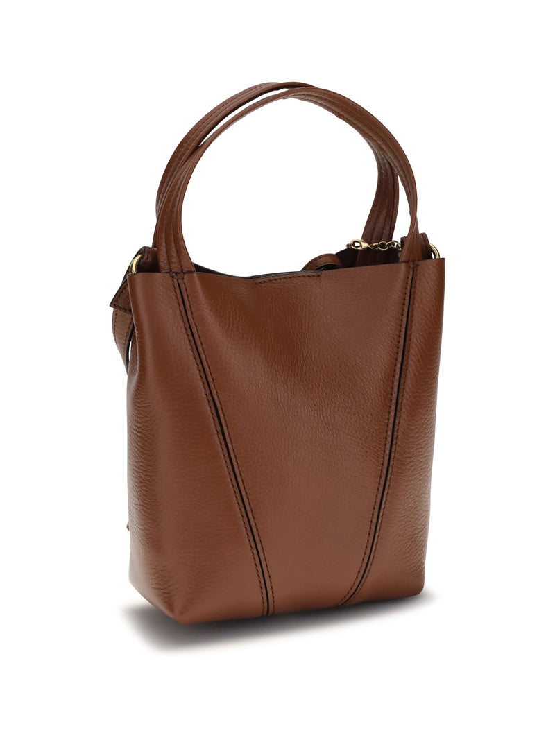 Chloé Spin Shoulder Bag — Brown Calf Leather