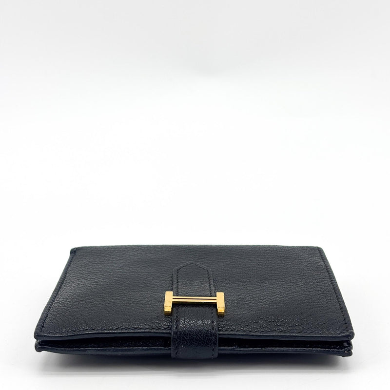 Hermes Bearn Epsom Black Leather Accessory