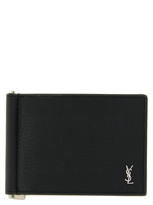 Saint Laurent Card Case — Black Hammered Leather Cases