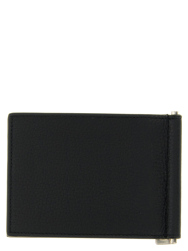 Saint Laurent Card Case — Black Hammered Leather Cases