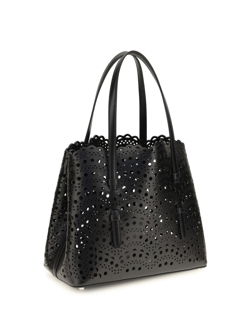 Alaïa Shoulder Bag — Black Perforated Leather