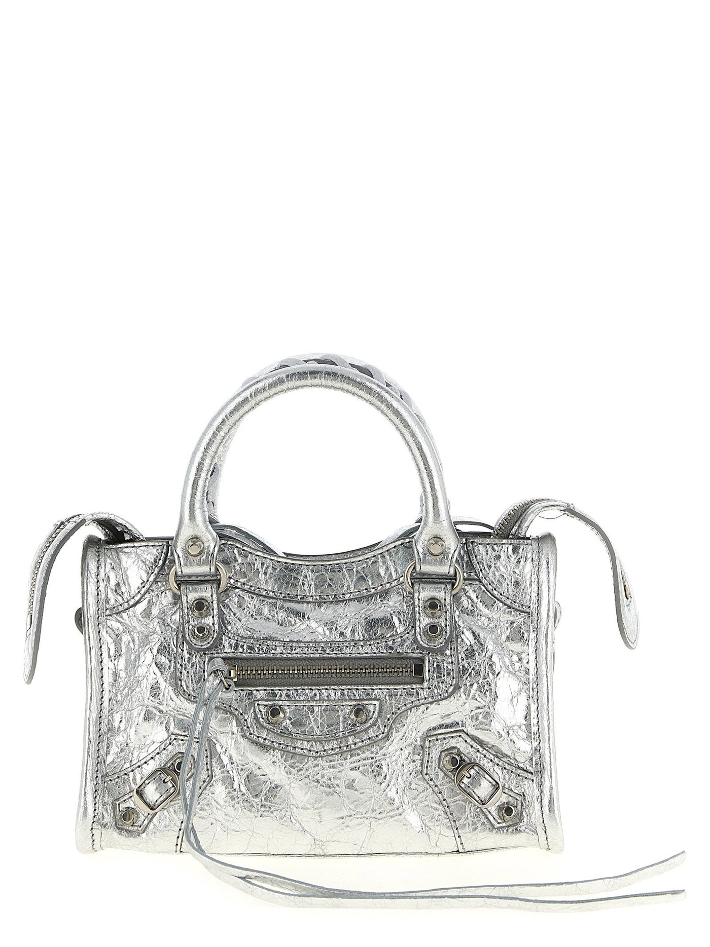 Balenciaga Le City Top Handle Bag — Silver Lamb Skin