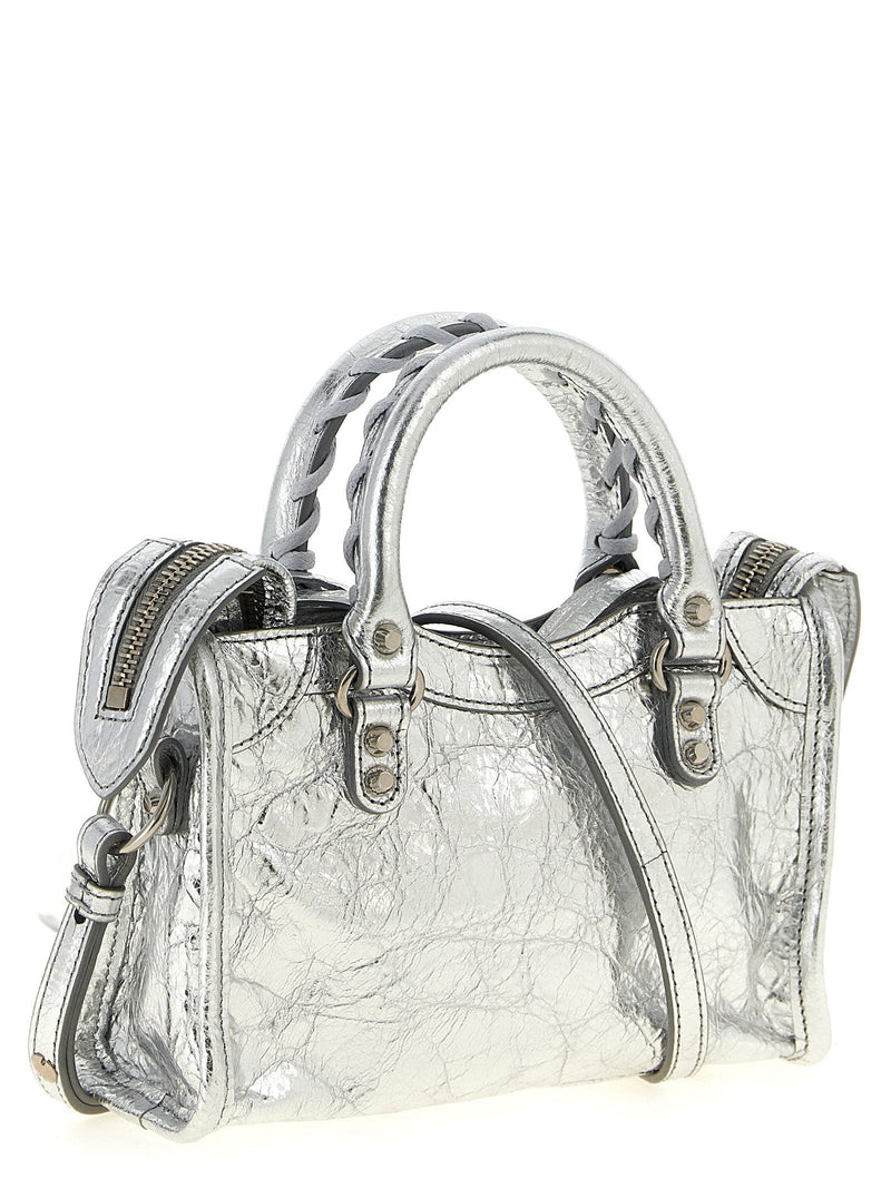 Balenciaga Le City Top Handle Bag — Silver Lamb Skin