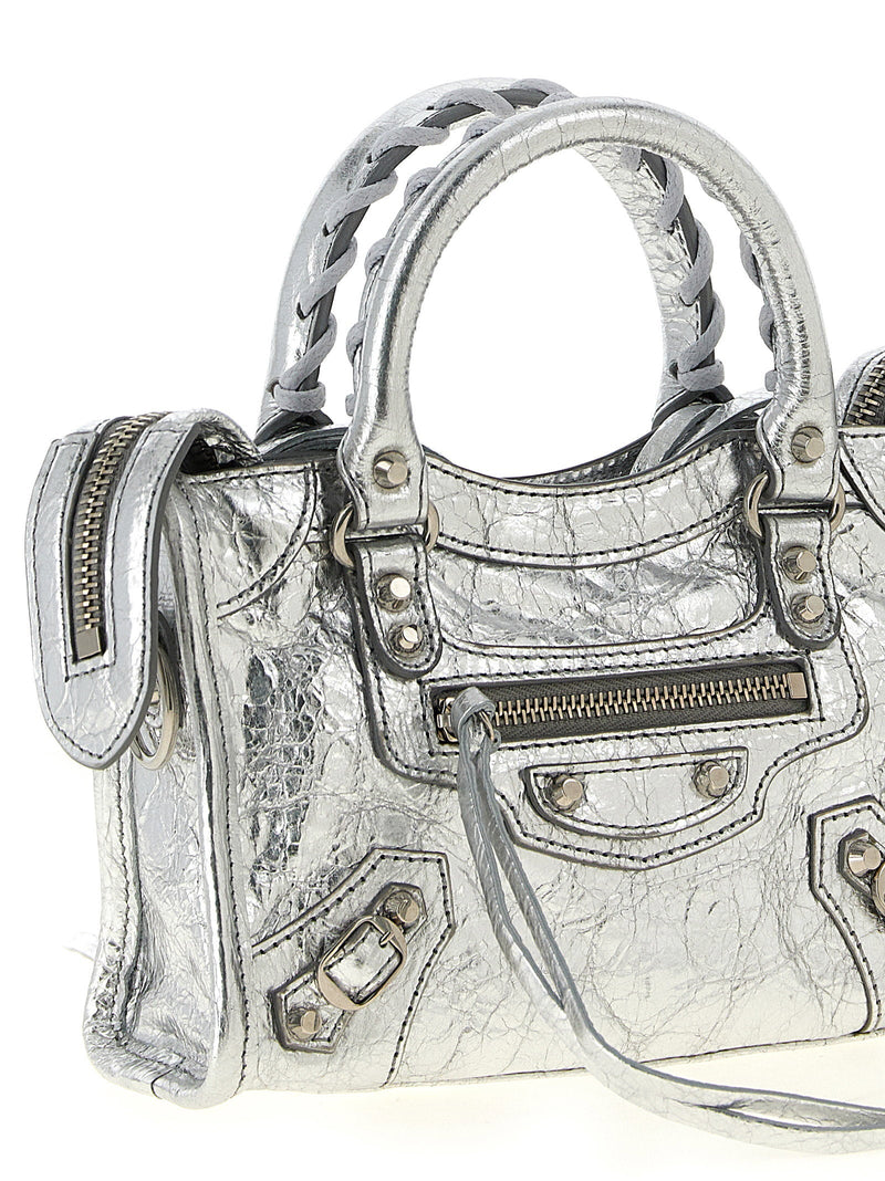Balenciaga Le City Top Handle Bag — Silver Lamb Skin