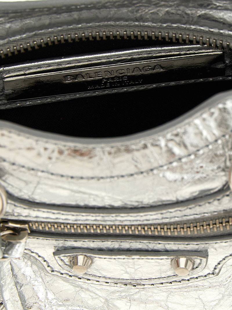 Balenciaga Le City Top Handle Bag — Silver Lamb Skin