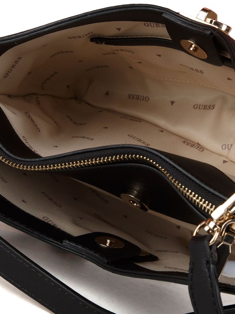 Guess Bianca Shoulder Bag — Black Polyurethane