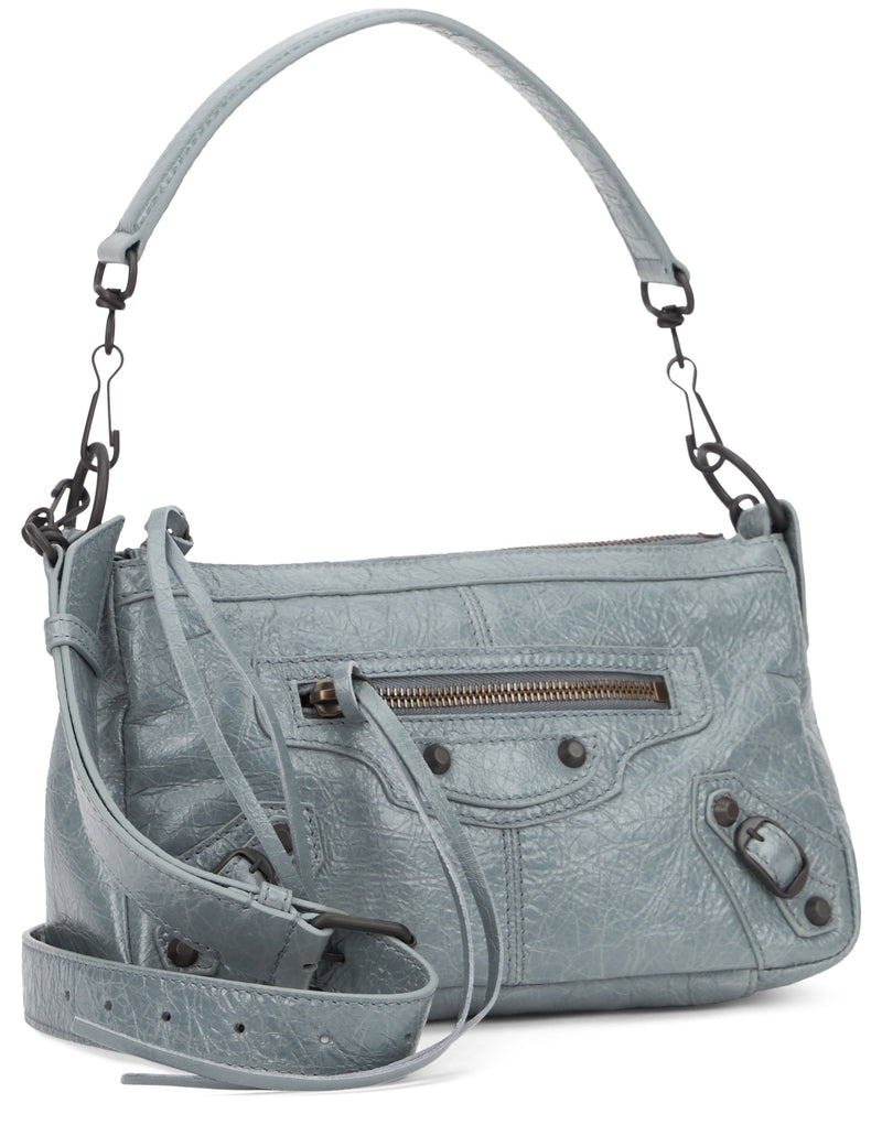 Balenciaga Shoulder Bag — Gray Lambskin Leather