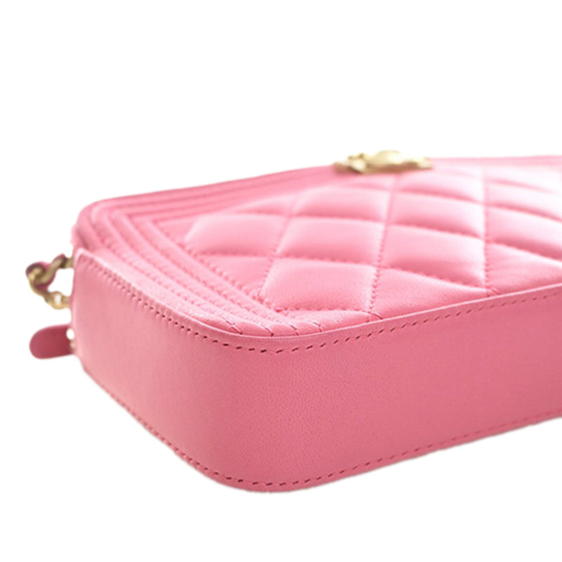 Quilted Lambskin Boy Double Zip Wallet On Chain - Image 13