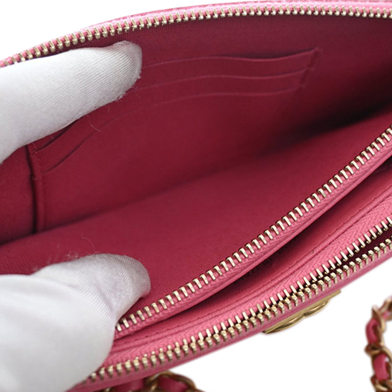 Quilted Lambskin Boy Double Zip Wallet On Chain - Image 9