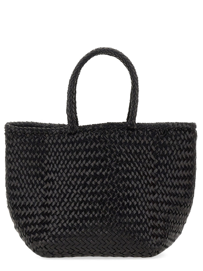 Dragon Diffusion Grace Basket Shoulder Bag — Black Leather