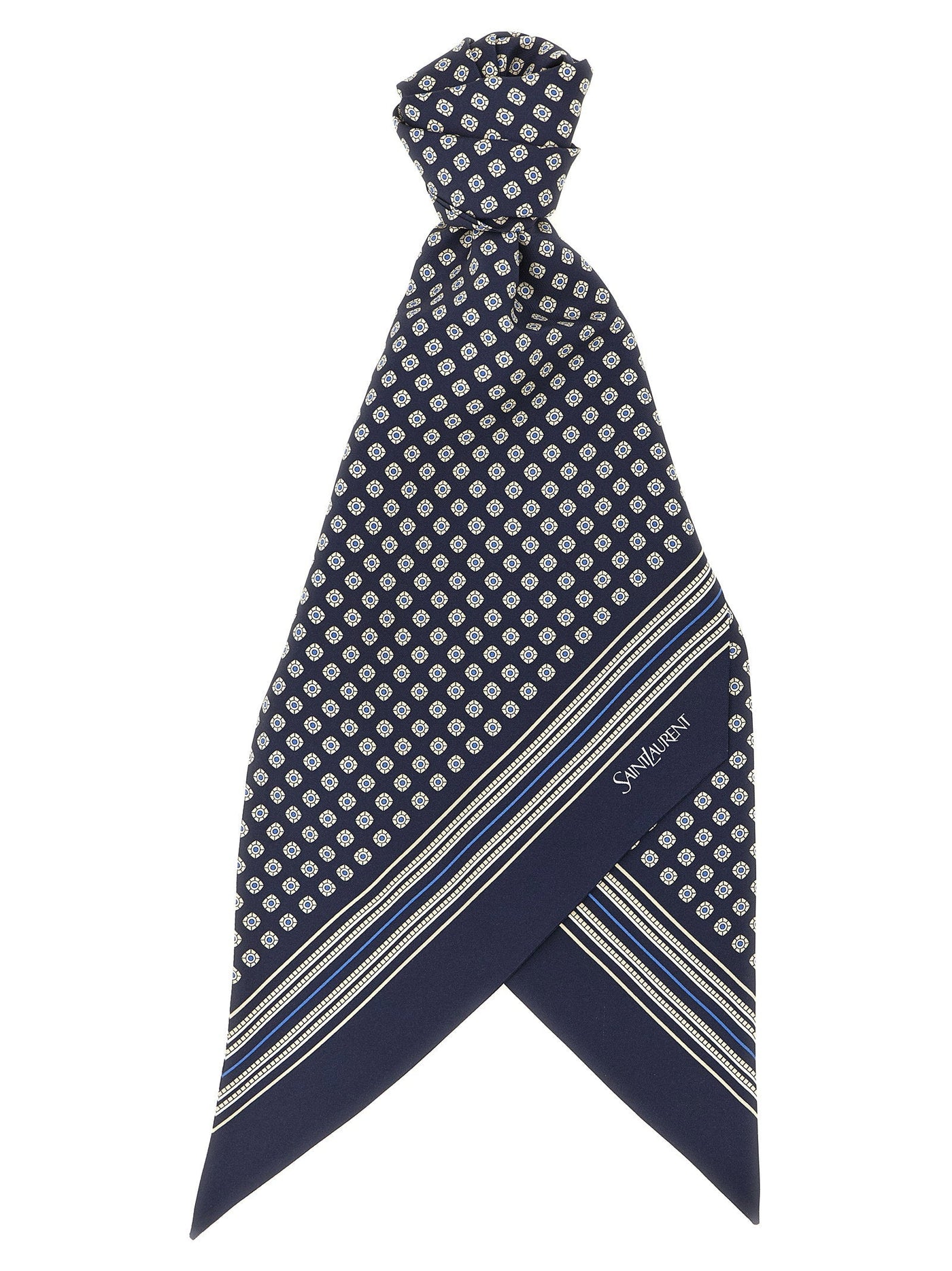 Saint Laurent Scarf — Navy Silk Twill Scarfs