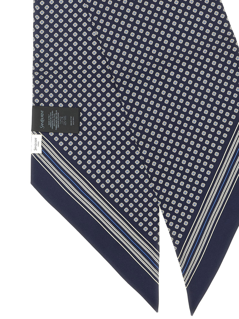 Saint Laurent Scarf — Navy Silk Twill Scarfs