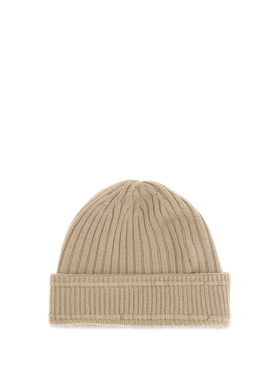 Burberry 8103341 Merino Wool Ribbed Beanie — Beige Beanies