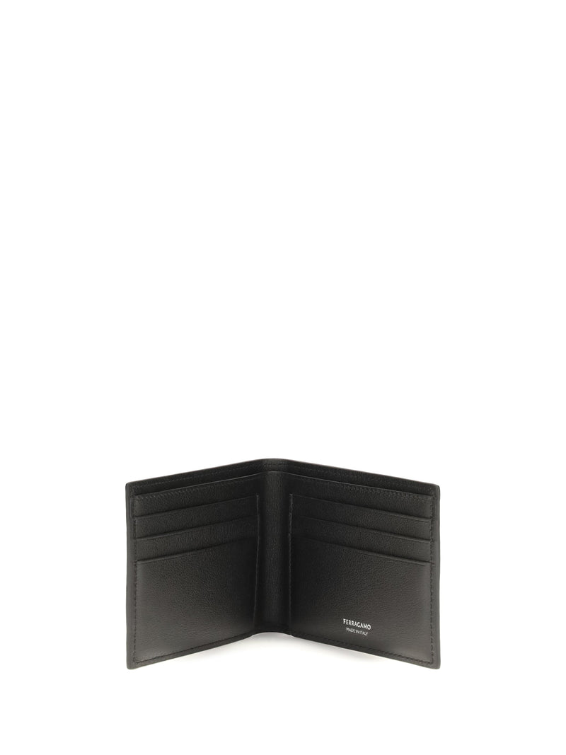 Ferragamo Logo-Embossed Calf Leather Wallet — Black Bos Taurus