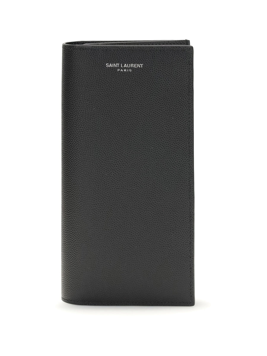 Saint Laurent Grained Leather Wallet — Black Calf Bos Taurus