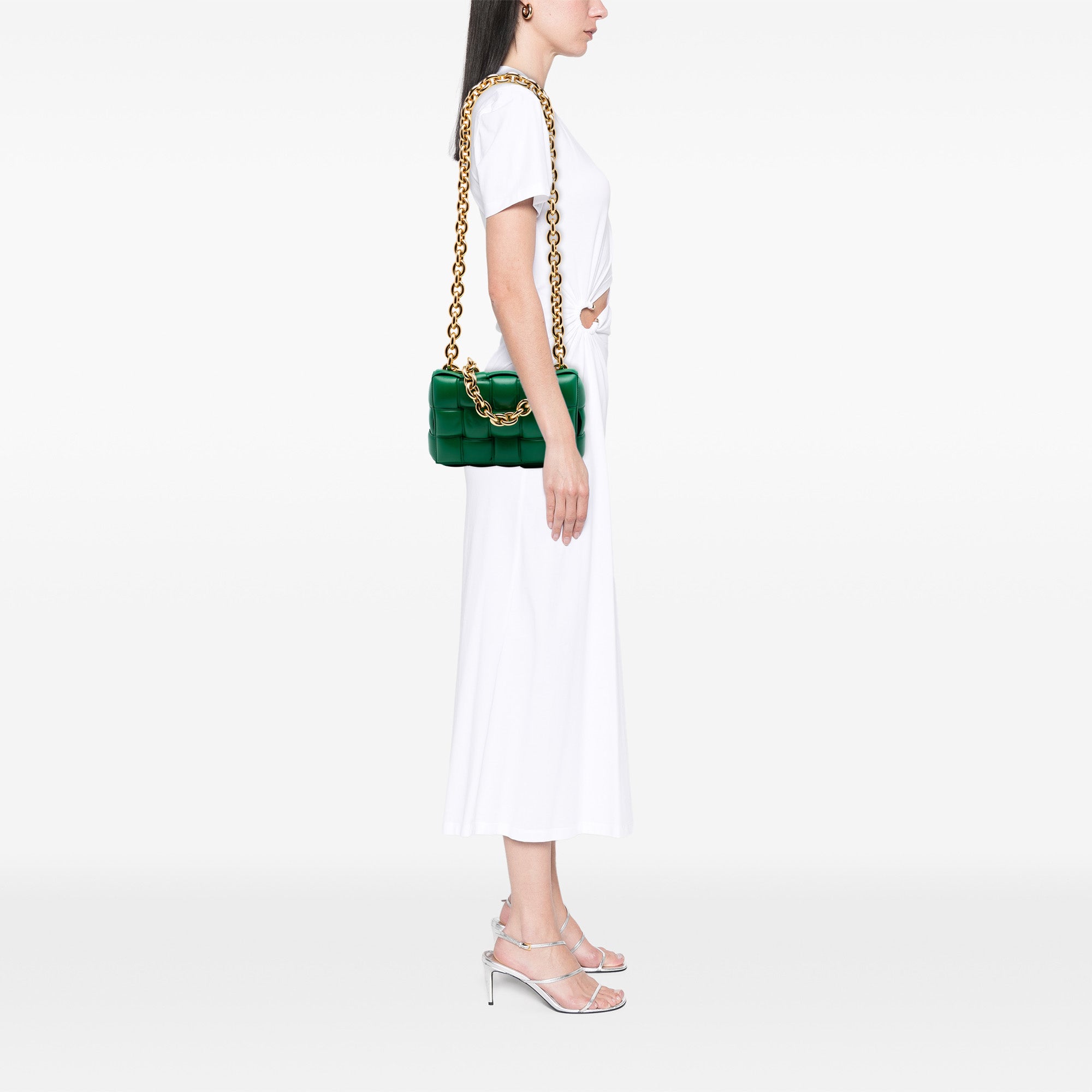 Nappa Intrecciato Padded Chain Cassette Satchel - Image 6