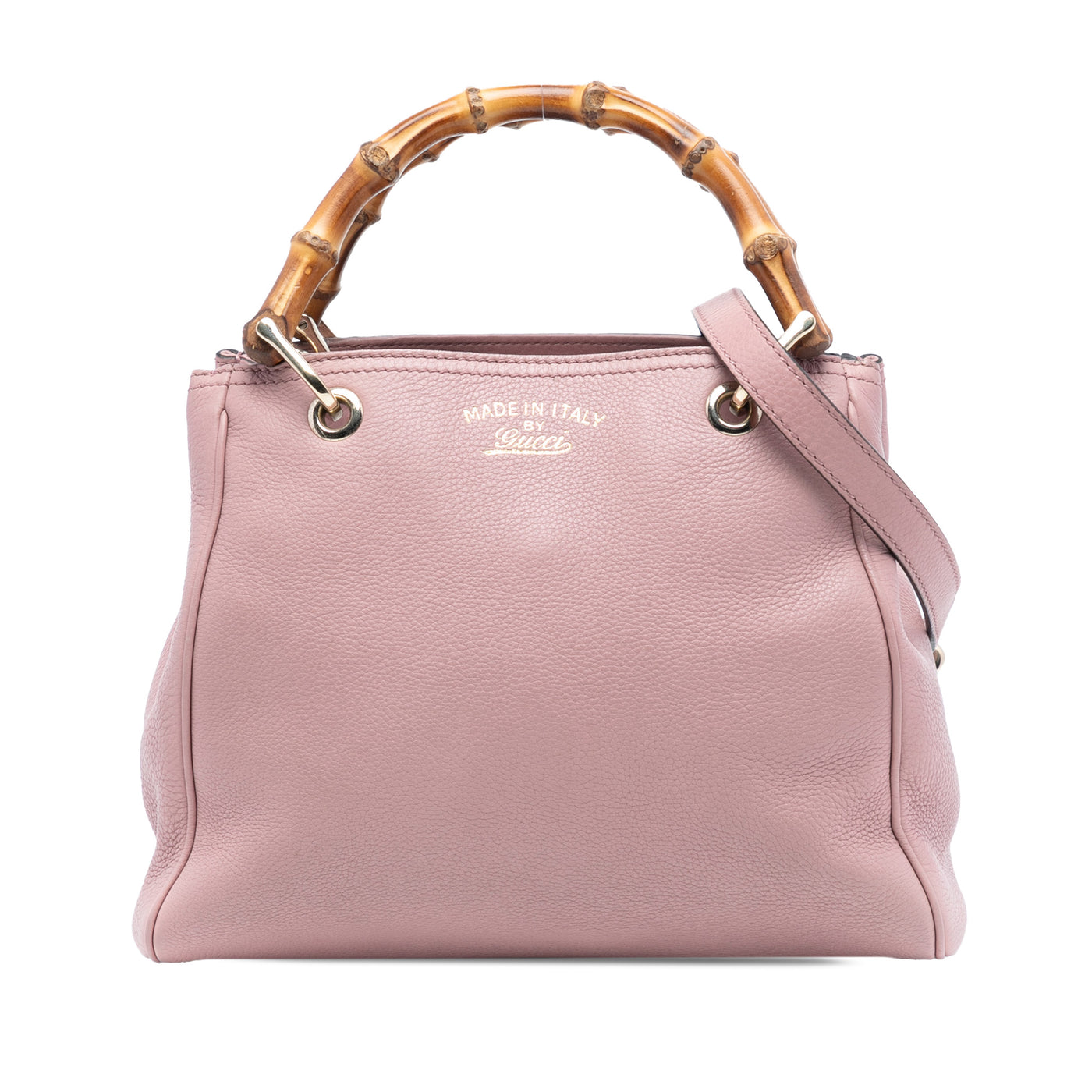 Small Calfskin Bamboo Shopper Satchel - Image 1