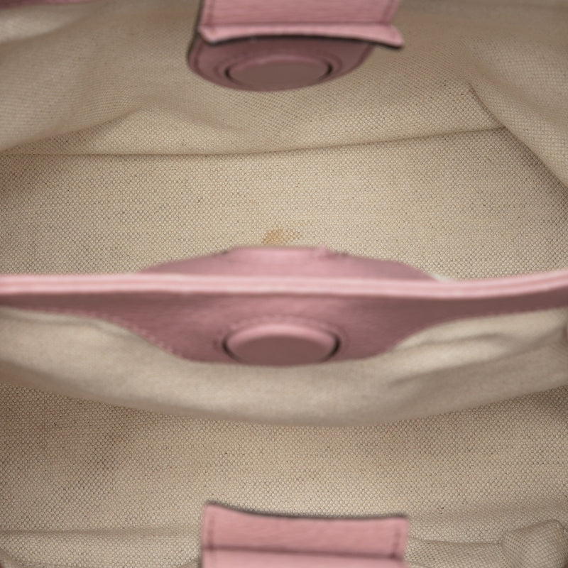 Small Calfskin Bamboo Shopper Satchel - Image 4
