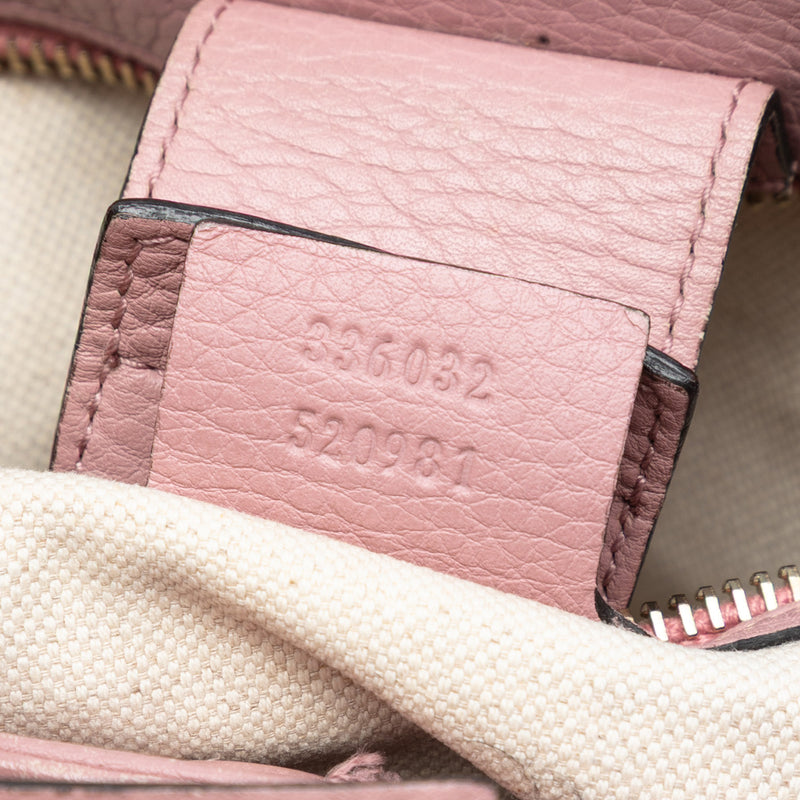 Small Calfskin Bamboo Shopper Satchel - Image 6