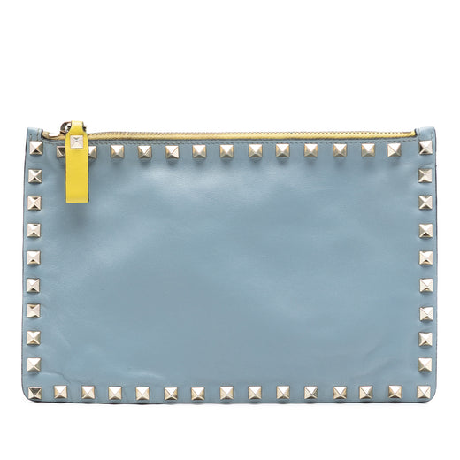 Bicolor Leather Rockstud Clutch - Image 1