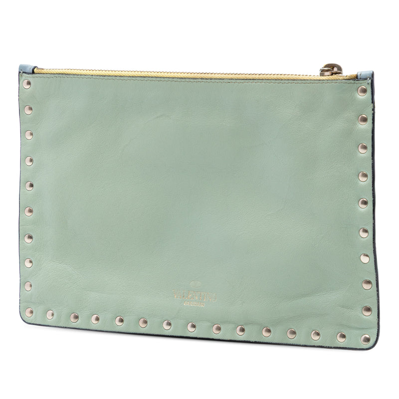 Bicolor Leather Rockstud Clutch - Image 2