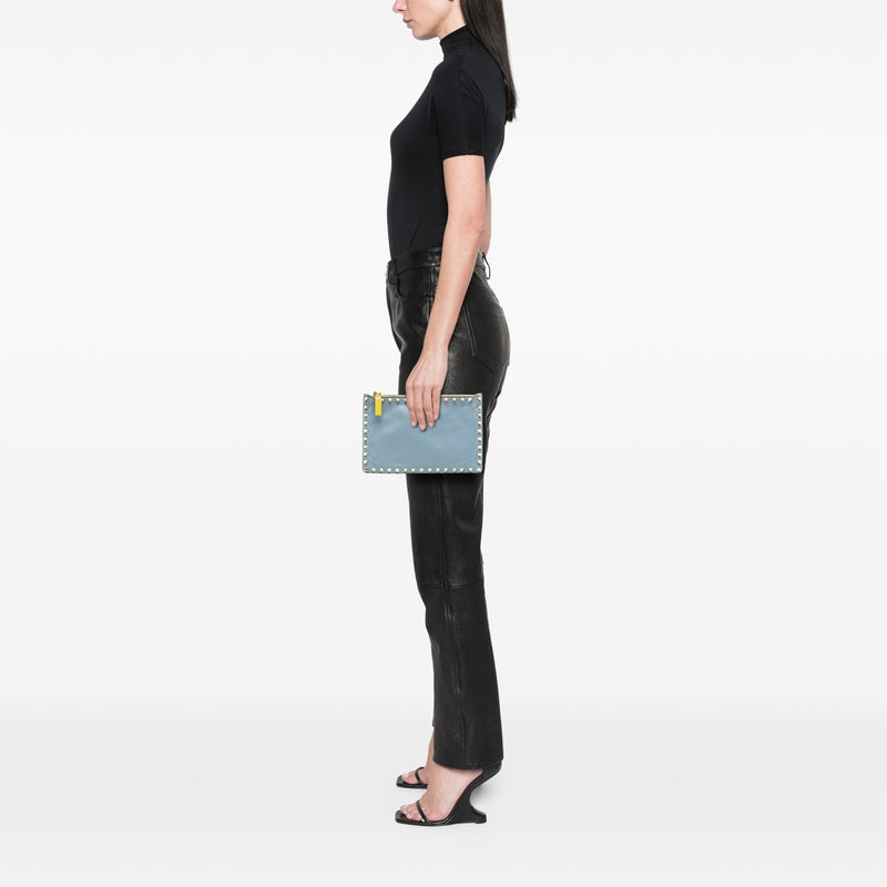 Bicolor Leather Rockstud Clutch - Image 7