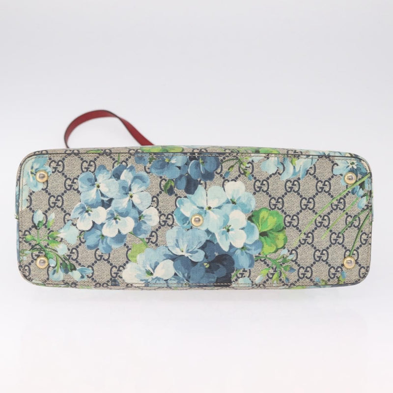 Gucci Linea A Convertible Blooms Print Gg Coated Canvas Navy Bag