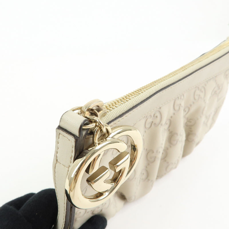 Gucci Heart Wristlet Guccissima Leather Beige Bag
