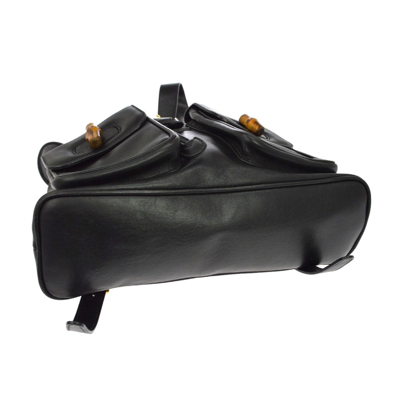 Gucci Vintage Bamboo Leather Black Bag