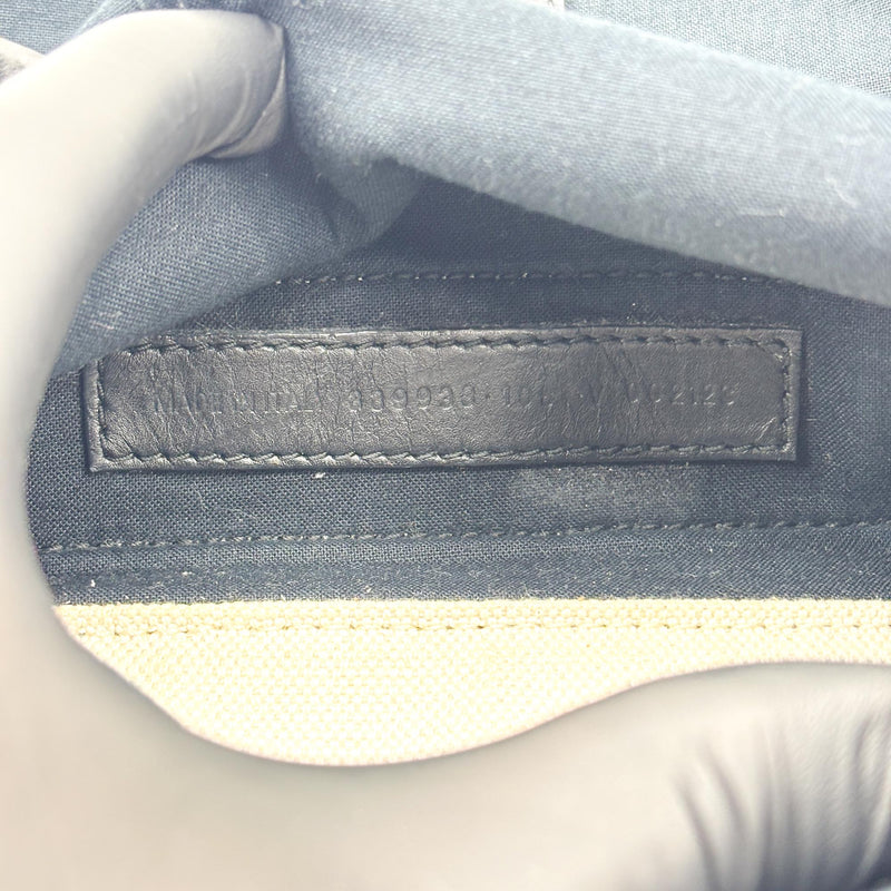 Balenciaga Navy Cabas Canvas With Leather Black Bag
