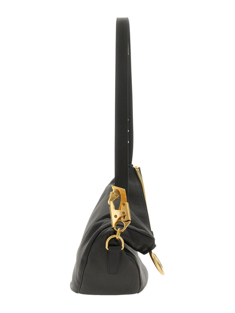 Burberry Knight Shoulder Bag — Black Leather