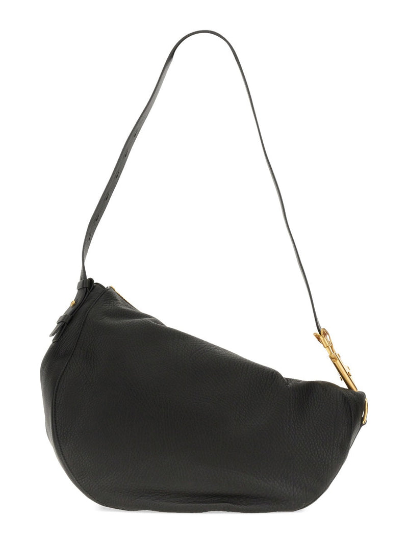 Burberry Knight Shoulder Bag — Black Leather