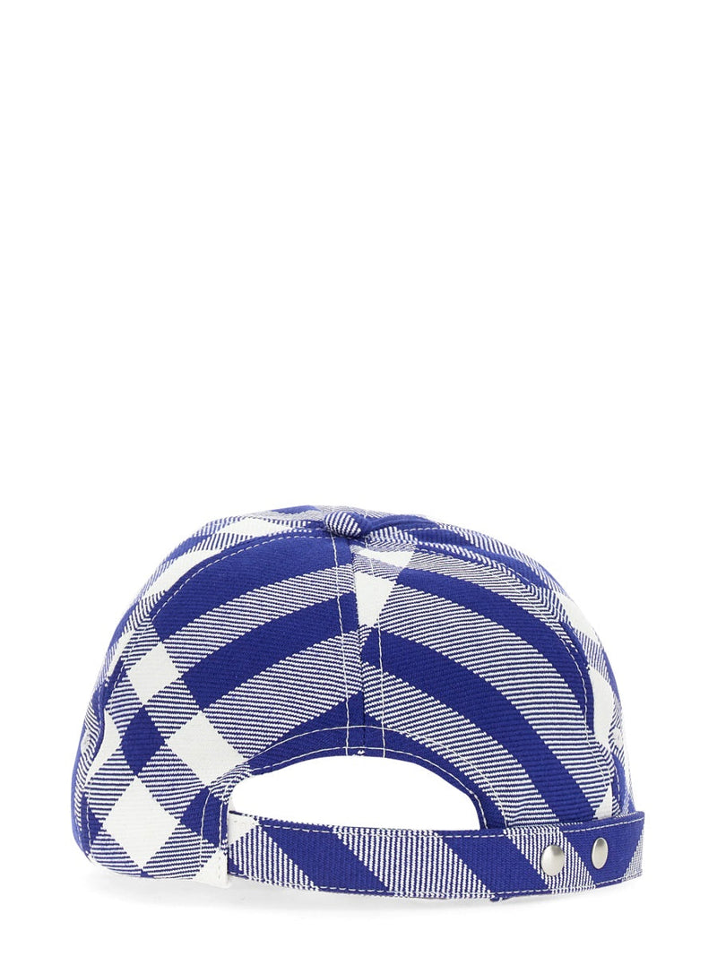 Burberry 8079477_b7369 Tartan Pattern Baseball Cap — Purple Polyester Caps