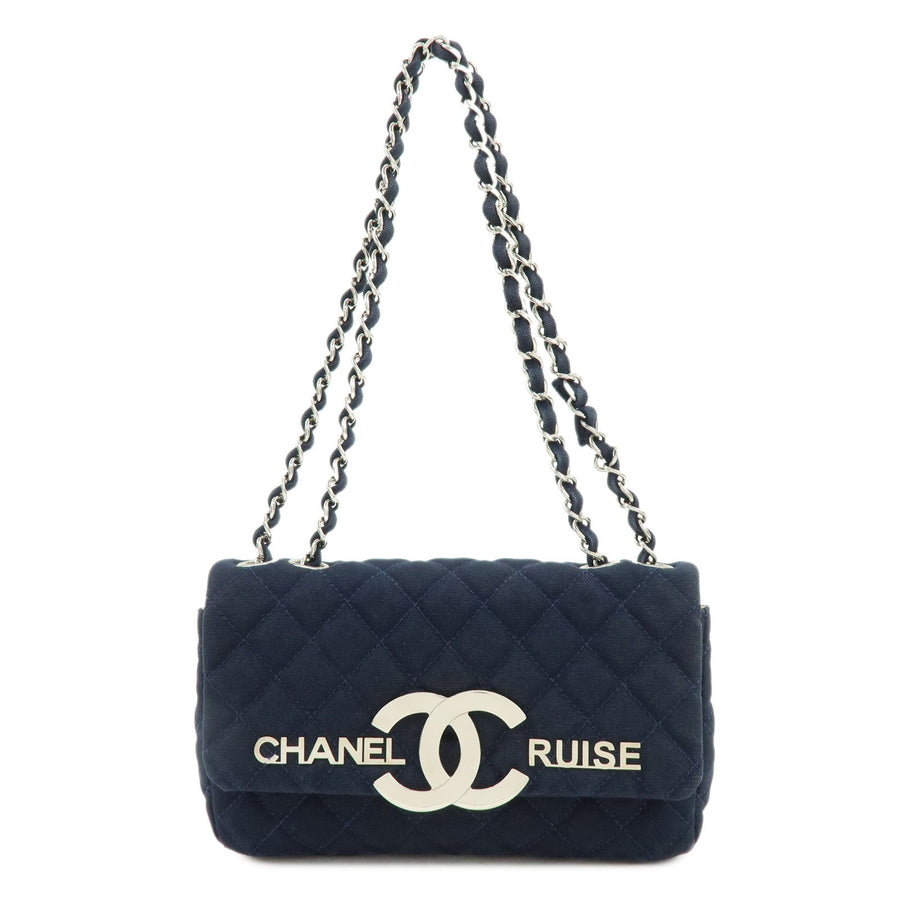 Chanel Cruise Flap Quilted Canvas Blue Bag
