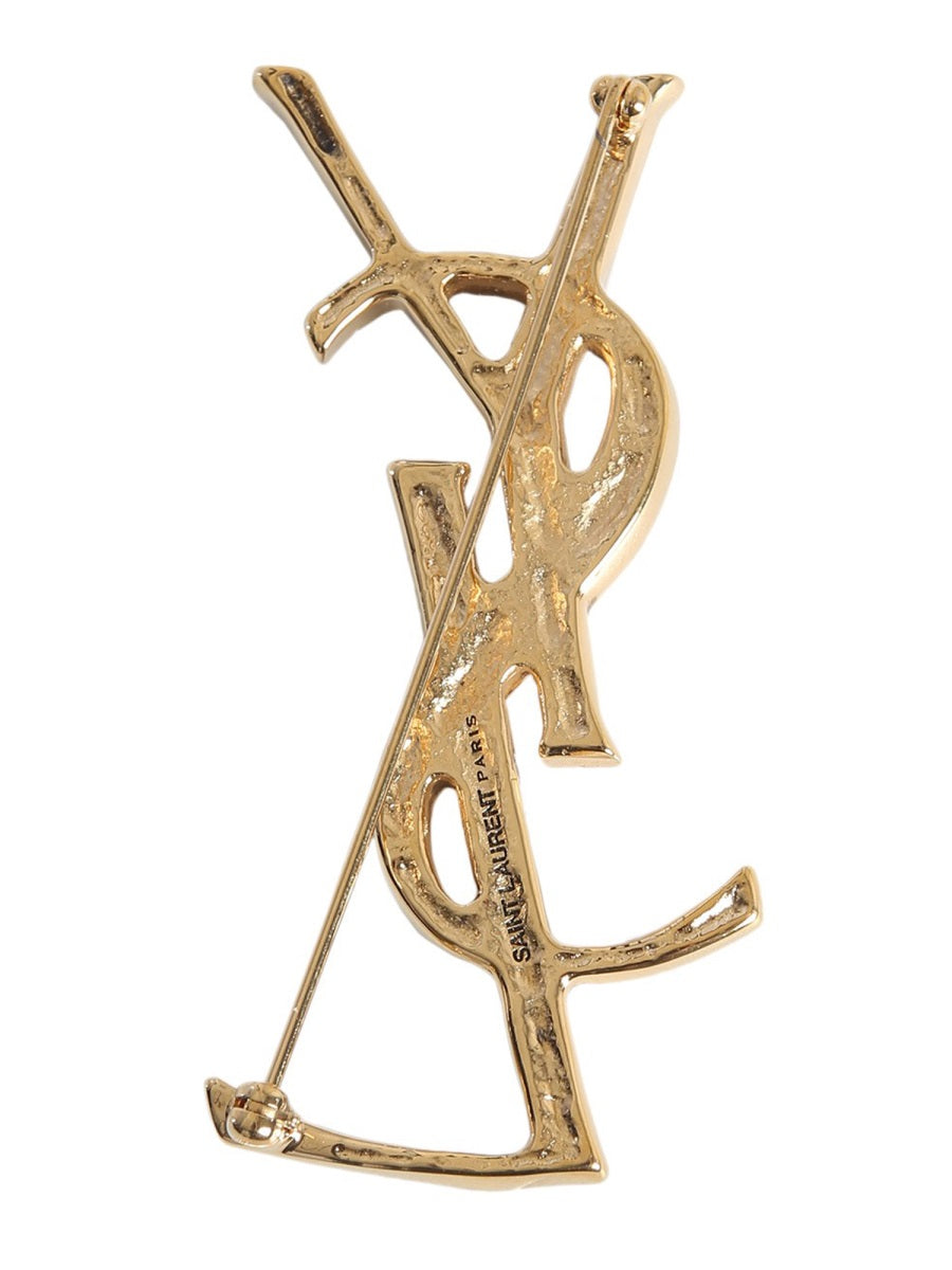 Saint Laurent Cassandre Brooch — Gold Brass Brooches & Pins