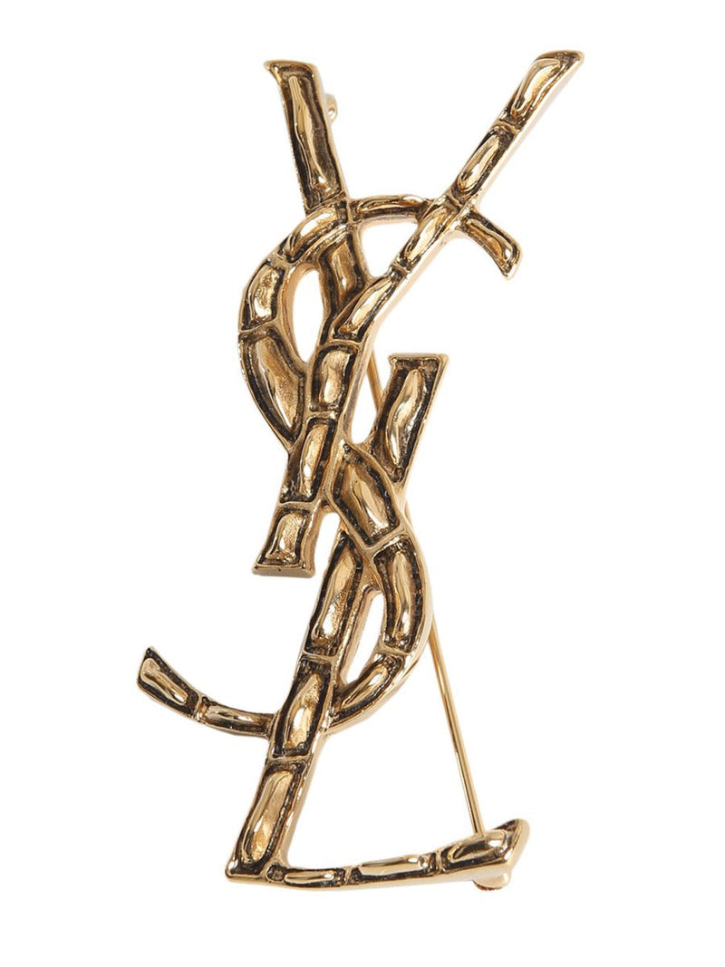 Saint Laurent Cassandre Brooch — Gold Brass Brooches & Pins