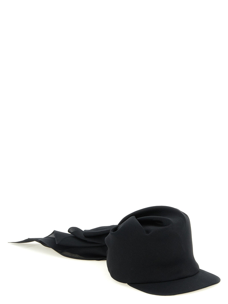 Balenciaga Sculptural Silk Hat — Black Baseball Caps