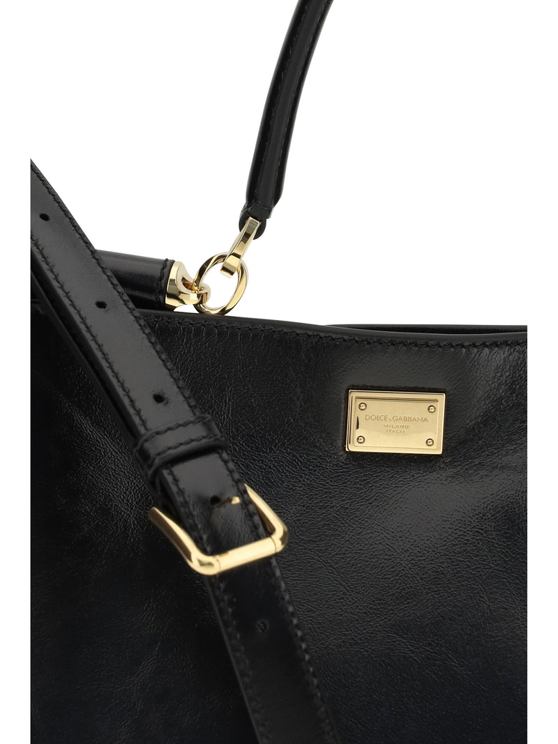 Dolce & Gabbana Vittoria Shoulder Bag — Black Calf Leather