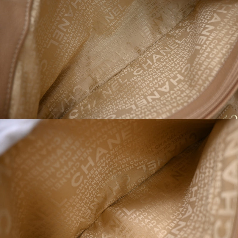 Chanel Vintage Handle Cc Caviar Beige Leather Bag