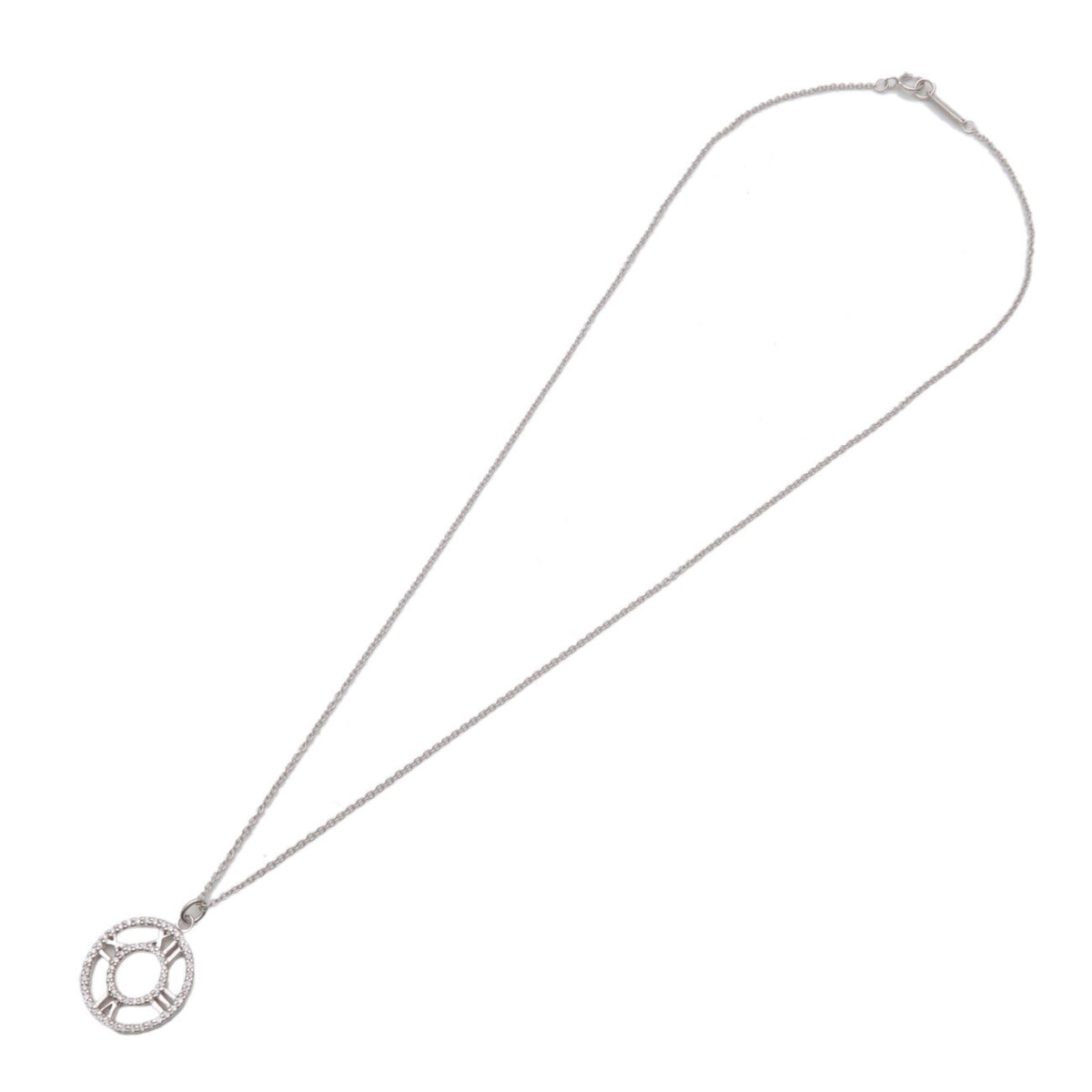 Tiffany & Co. Atlas Circle Pendant 18k White Gold With Diamonds Silver White_gold Bijoux