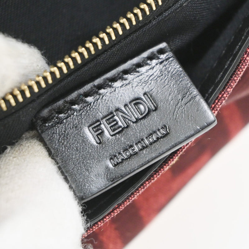 Fendi Baguette Convertible Pouch Zucca Canvas Burgundy